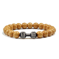 14 Style Natural stone Metal Dumbbell Lava Stone Beads Bracelets Bangles Women Jewelry Men Bracelet Couple Pulseras Hombre mujer  - FLASHSHIRT