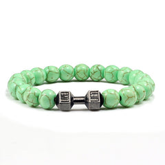 14 Style Natural stone Metal Dumbbell Lava Stone Beads Bracelets Bangles Women Jewelry Men Bracelet Couple Pulseras Hombre mujer  - FLASHSHIRT