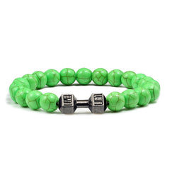 14 Style Natural stone Metal Dumbbell Lava Stone Beads Bracelets Bangles Women Jewelry Men Bracelet Couple Pulseras Hombre mujer  - FLASHSHIRT