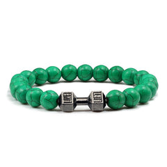 14 Style Natural stone Metal Dumbbell Lava Stone Beads Bracelets Bangles Women Jewelry Men Bracelet Couple Pulseras Hombre mujer  - FLASHSHIRT