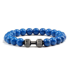 14 Style Natural stone Metal Dumbbell Lava Stone Beads Bracelets Bangles Women Jewelry Men Bracelet Couple Pulseras Hombre mujer  - FLASHSHIRT