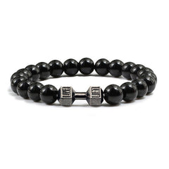 14 Style Natural stone Metal Dumbbell Lava Stone Beads Bracelets Bangles Women Jewelry Men Bracelet Couple Pulseras Hombre mujer  - FLASHSHIRT