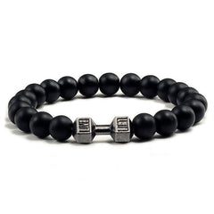 14 Style Natural stone Metal Dumbbell Lava Stone Beads Bracelets Bangles Women Jewelry Men Bracelet Couple Pulseras Hombre mujer  - FLASHSHIRT